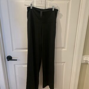 Arolina Pants Women Sz M Slinky Liquid Knit Wide Leg Black Pull On Stretch 28x30